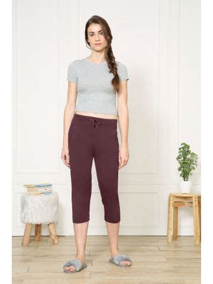 Buy Van Heusen Women Smart Tech Lounge Capris - Burgundy Online