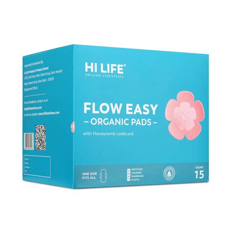 Buy Hi Life FLOW EASY ORGANIC PADS With Honeycomb LeakLock |Sanitary ...