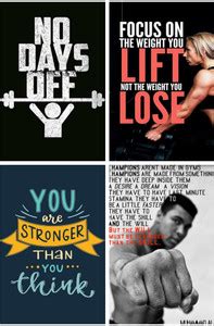 Poster 4 Combo, Gym Motivational Quotes|Quotes Poster | GYM Workout ...