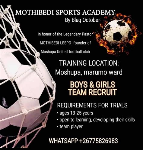 FOOTBALL PLAYERS TRIALS ( RECRUITMENT) , Moshupa, Gaborone, 14 December ...