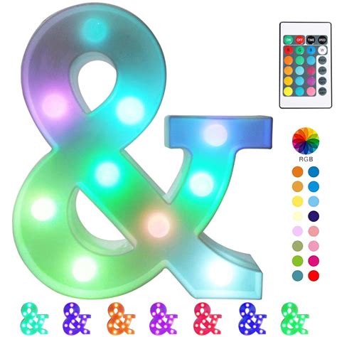 Buy Pooqla Colorful LED Marquee Letter Lights with Remote – Light Up ...
