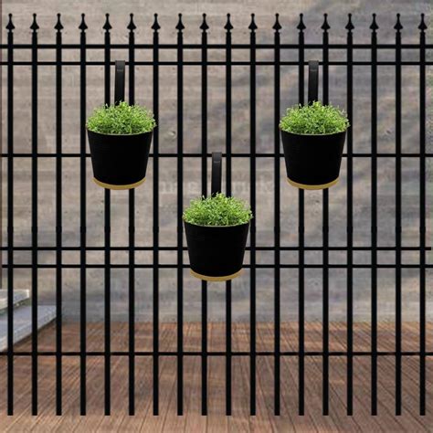 ecofynd 7 Inches Balcony Hanging Pots for Railing, Flower Pots for Home ...