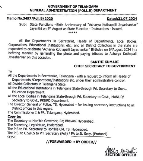 Birth Anniversary of "Acharya Kothapalli Jayashankar" Jayanthi on 6th ...