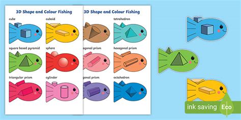 3D Shape and Colour Fishing Activity