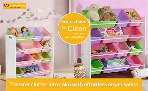 Buy Homesmiths White Toy Storage Organizer for Kids, Set of 12 Pastel ...