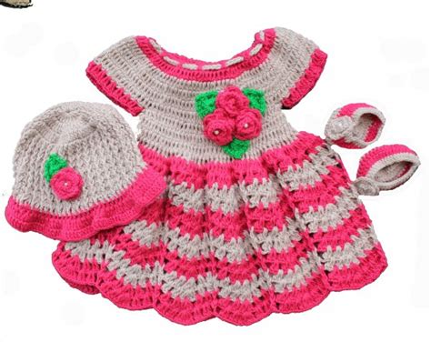 Woonie premium Handmade Crochet Woolen Soft frock dress full sleeve ...