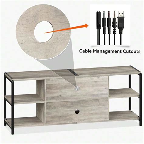 GAOMON Industrial TV Stand For 65 Inch TV - Rustic Grey TV ...