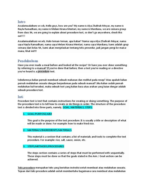 Procedure Text Example 的图像结果