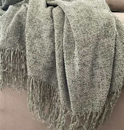Coastal Sage Chenille Throw | Buy Premium Throw Online in India ...