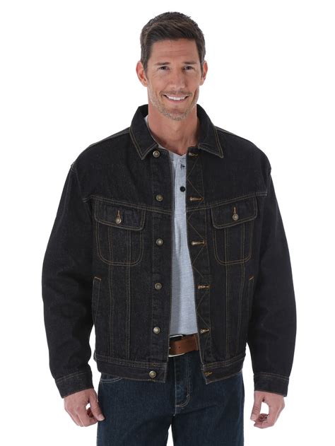 wrangler men's big-tall unlined black denim jacket, black, tall/large ...