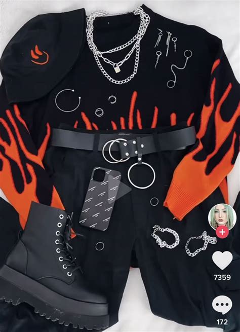 red and black outfit edgy | Stylish outfits, Teen fashion outfits ...