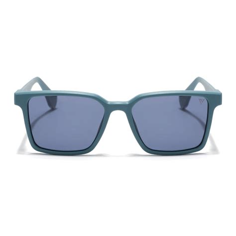 Prizm | Matt Teal Square Polarized Sunglasses | Grey Lens - PMG7295