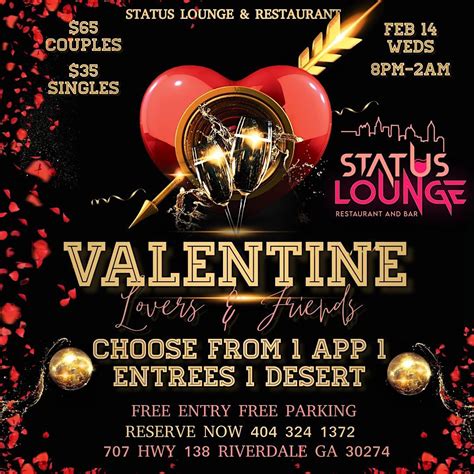 VALENTINES LOVERS & FRIENDS DINNER PARTY @ STATUS LOUNGE & RESTAURANT ...