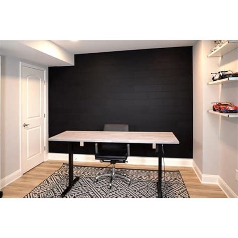 DECORITA Shiplap Felt Wall Panels, Black, 24 Pack, Modern India | Ubuy