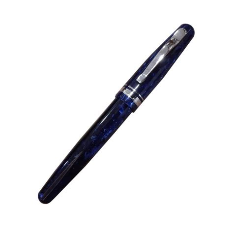 Delta Fusion 82 Blue Resin with Rhodium Trim Non-Stop Rollerball Pen