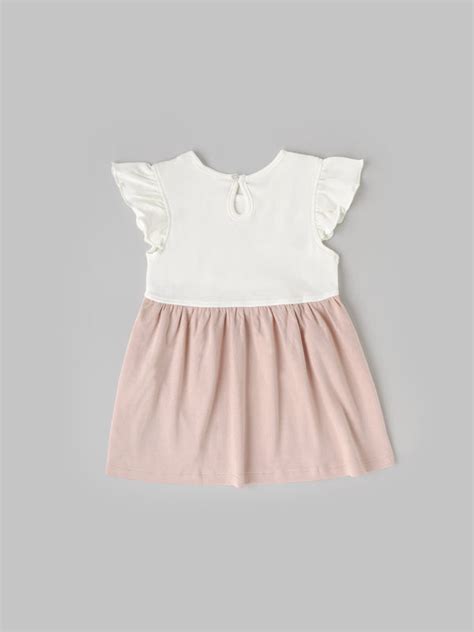 Popees Girls Half-Sleeve Back Open Dress (3-36 Months) Made of Organic ...