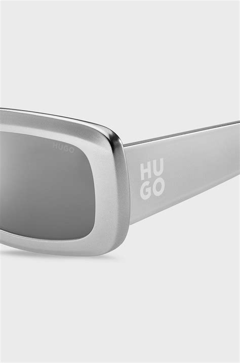 HUGO - Grey sunglasses with stacked-logo temples - Grey