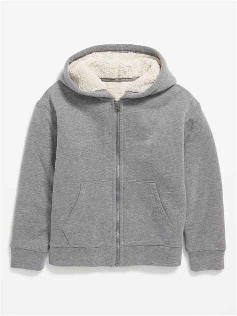 Cozy Sherpa-Lined Zip Hoodie for Boys | Old Navy
