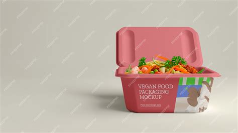 Premium PSD | Vegan food packaging mockup