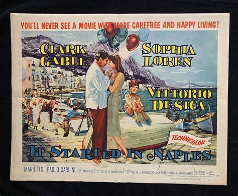 It Started In Naples Original Half Sheet Poster Sophia Loren Clark ...