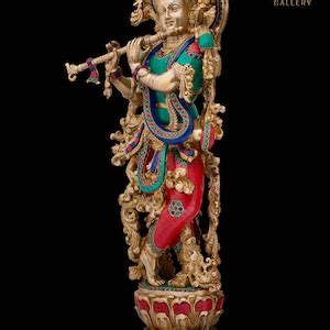 Buy Krishna Statue Large, 75 Cm Big Size Brass Lord Krishna Idol With ...