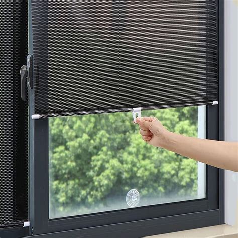 No Drilling Retractable Roller Window Shades W 3 Suction Cups ...