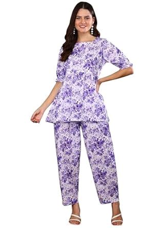 Buy Yash Gallery Women's Cotton Floral Printed Square Neck Puff Sleeve ...