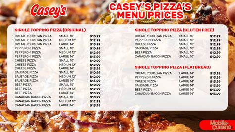 Casey's Pizza Menu Prices + 50% Off BOGO Coupons (2024)