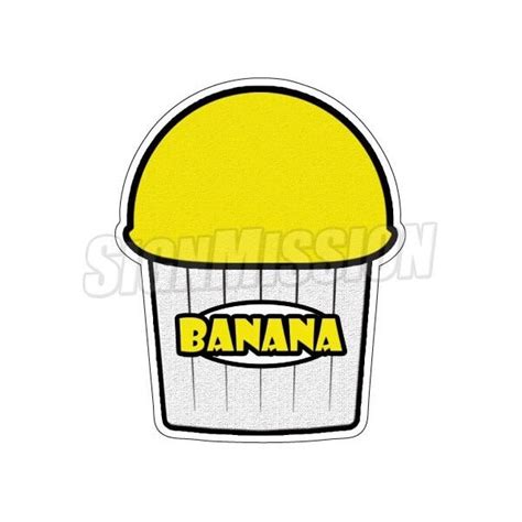Signmission BANANA FLAVOR Italian Ice Decal shaved ice cart trailer ...