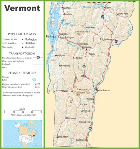 Vermont highway map - Ontheworldmap.com