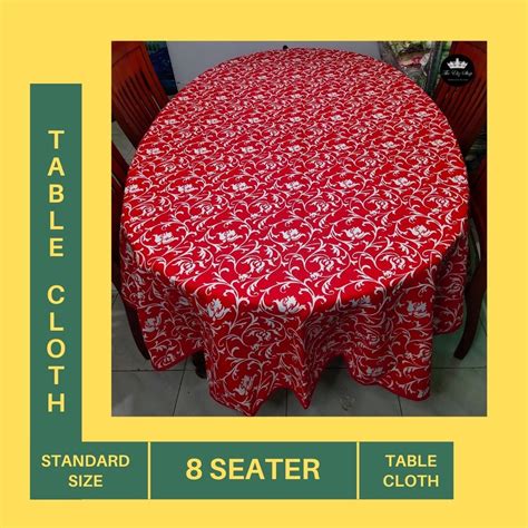 Oval Red, Green, Yellow Table Cloth Red Flower Oblong Table Linen ...