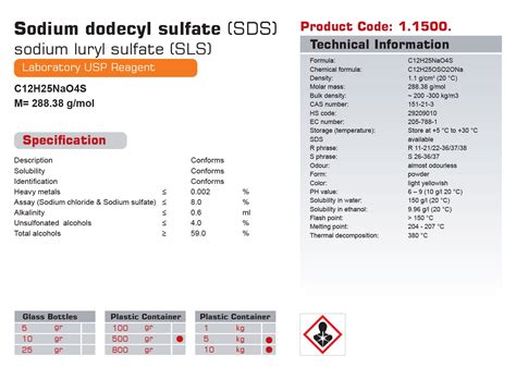 Sodium Dodecyl Sulfate Solution Msds at Stephanie Trumble blog