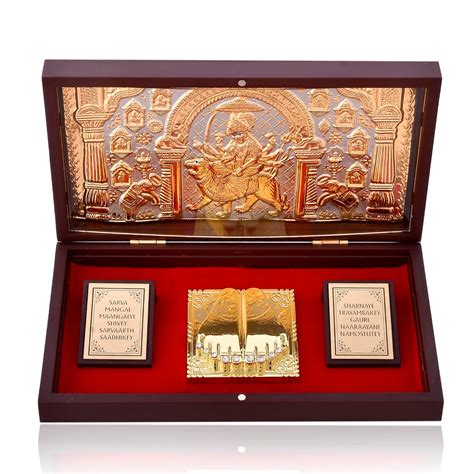 AC Anand Crafts Acrylic Gold Plated Jai Mata Di Charan Paduka | Divine ...