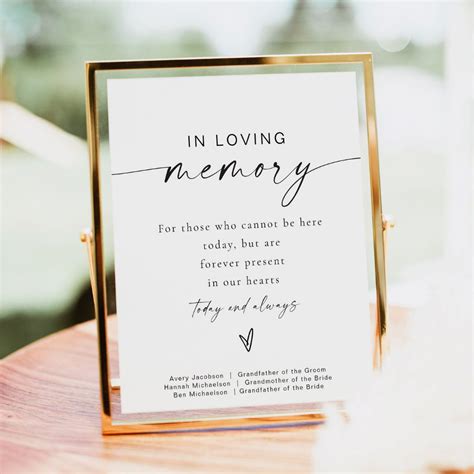 BLAIR Modern Minimalist In Loving Memory Wedding Poster | Zazzle in ...