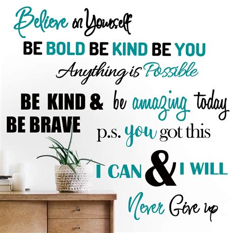 Inspirational Quotes Wall Decals Vinyl Motivational Wall Stickers ...
