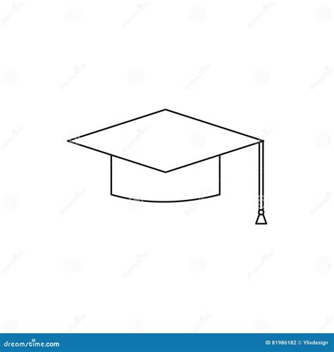 Graduation Cap Icon, Outline Style Stock Vector - Illustration of ...