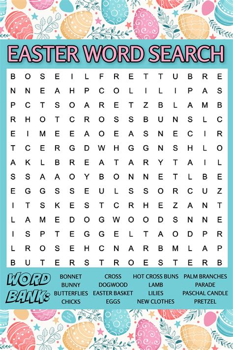 Free Easter Word Search Printable (Word Find Answers Included)