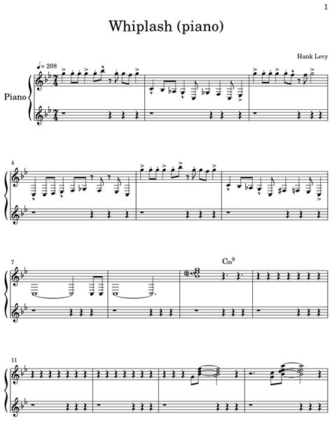 Whiplash (piano) - Sheet music for Piano