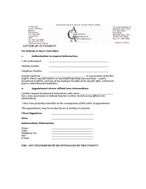 Letter of Authority - Blank Fillable Template | Fill Out, Print ...