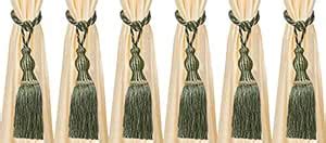 Buy Kuber Industries Polyester 6 Pieces Curtain Tie Back Tassel Set ...