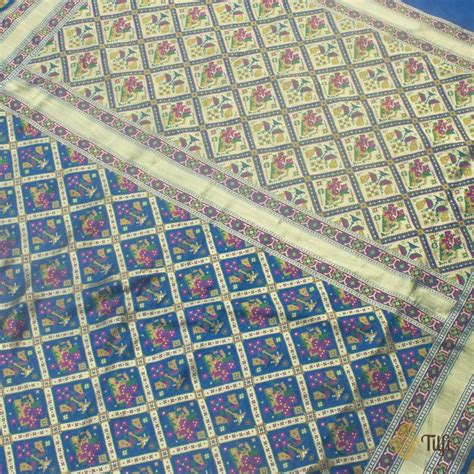 Royal Blue Pure Katan Silk Banarasi Handloom Patola Saree - Tilfi