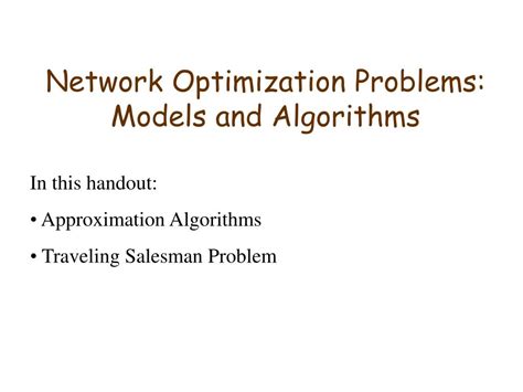 Image result for Network Optimization Problems