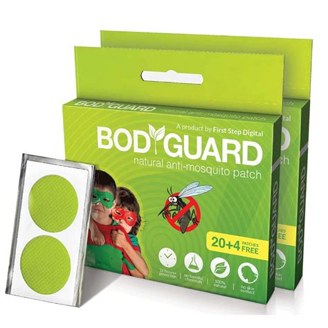 Bodyguard Premium Natural Anti Mosquito Repellent Patches (Green, 48 ...