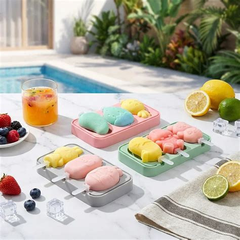 Reusable Silicone Popsicle Molds with Lids and Sticks for Homemade Ice ...
