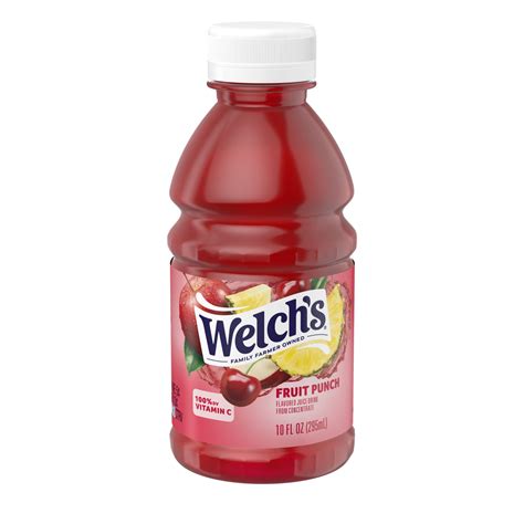 Welch's Fruit Punch Juice Drink, 10 fl oz On-the-Go Bottle - Walmart.com
