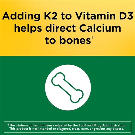 Nature Made Vitamin D3 K2, 5000 IU (125 mcg) Vitamin D, Dietary ...