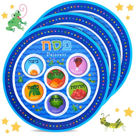 Snapklik.com : Exciting Childrens Passover Seder Plate 9" Melamine BPA ...