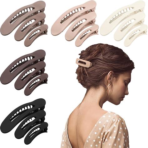 Amazon.com : 15 Pcs Flat Hair Clips for Women, Large Flat Claw Clips ...