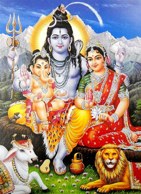 Buy Lord Shiva Family Poster with Glitter-Reprint on Paper-(20X16 ...