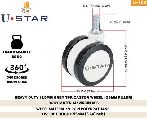 3 inch m12 caster